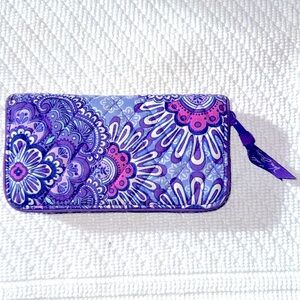 Vera Bradley Zip Accordion Wallet Lilac Tapestry Retired Pattern Cotton